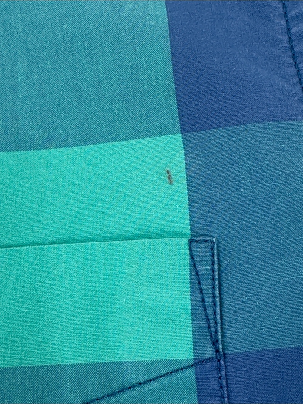 Tommy Hilfiger Men's Blue & Teal Check Short-Sleeve Button-Down Shirt Size M - Picture 9 of 10